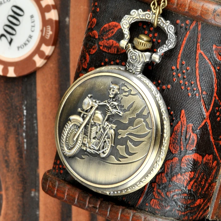 

Quartz pocket watch New Design Large Vintage Bronze Creative Motorcycle Retro Best Gift Pocket Watch Quartz pocket watch