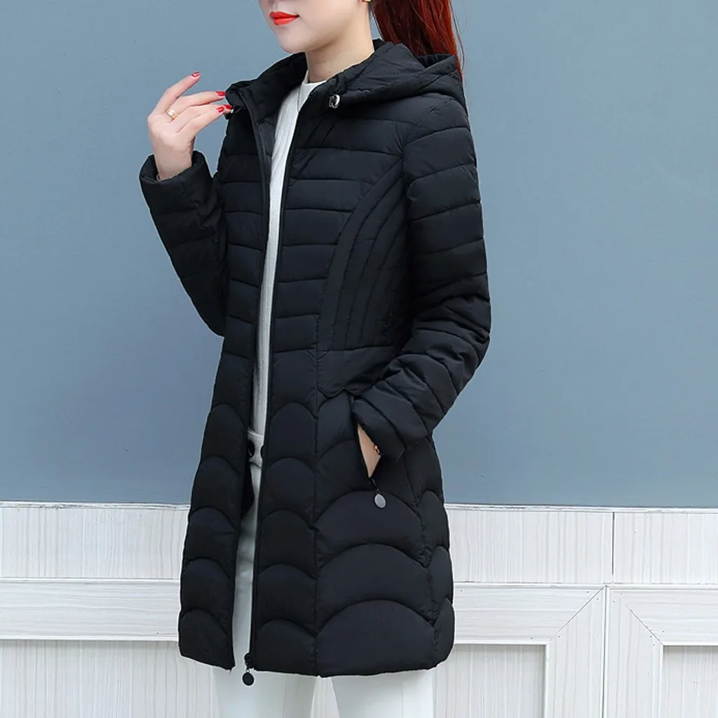 JAYCOSIN дамы с капюшоном хлопок одежда куртка утолщение мода ежедневно тонкий длинное пальто диких моделей Популярные осенние и зимние теплые