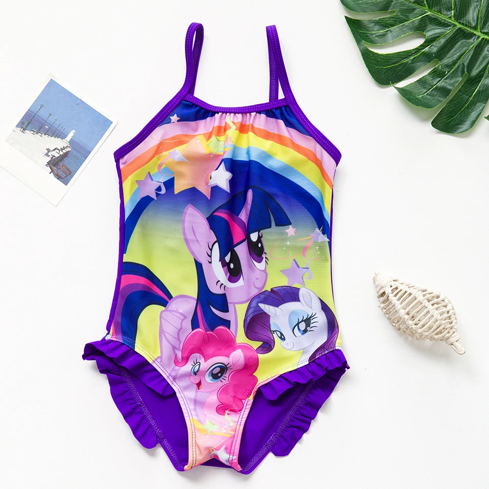 Детский купальный костюм; купальный костюм для От 2 до 12 лет девочек; цельный купальный костюм для детей; пляжная одежда; купальный suit-H023 - Цвет: ST9026 purple