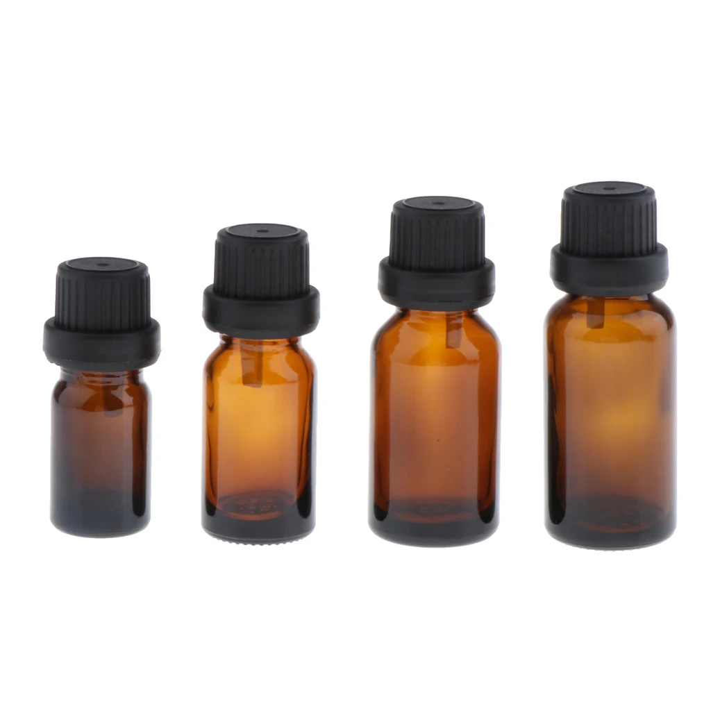 10pcs Glass Essential Oil Bottle Euro Droppers Perfume Cosmetic Liquid Vials