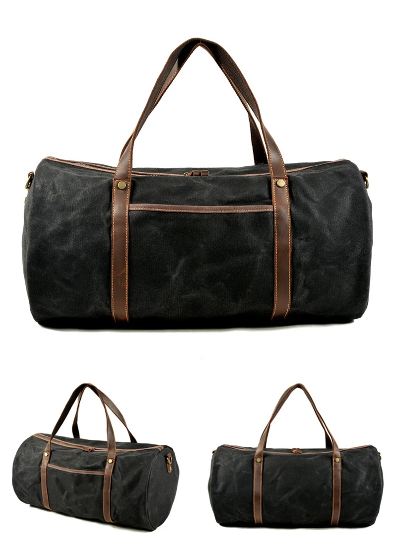 Canvas Duffle Bags Grey Brown Green And Black