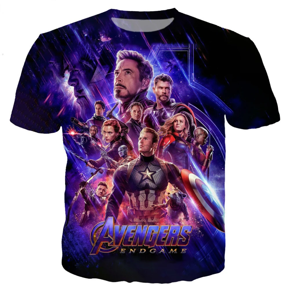 

New design t shirt men/women marvel movie Avengers Endgame 3 Dprint t-shirts Short sleeve Harajuku style tshirt streetwear tops