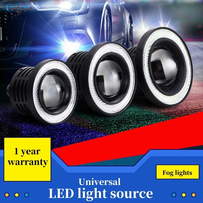 

2pcs 12V Universal COB LED DRL Driving Lights White Blue Yellow Green Demon Angel Eyes Fog Lamp 2.5" 3.0" 3.5" 64mm 76mm 89mm