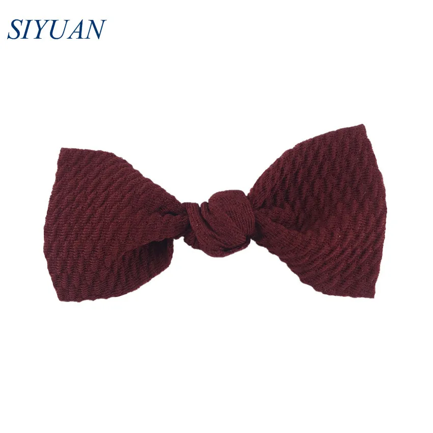 6-wine red 120 шт/партия 3,2 ''seersuck вафельный бант головные уборы с бантом аксессуары для шпильки головная повязка 20 цветов HDJ158 - Цвет: 6-wine red