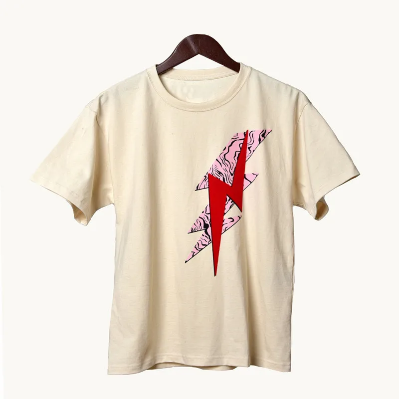 2020-New-Loose-Lightning-Pattern-O-Neck-Short-Sleeve-T-shirt-Women-Casual-Simple-Tee