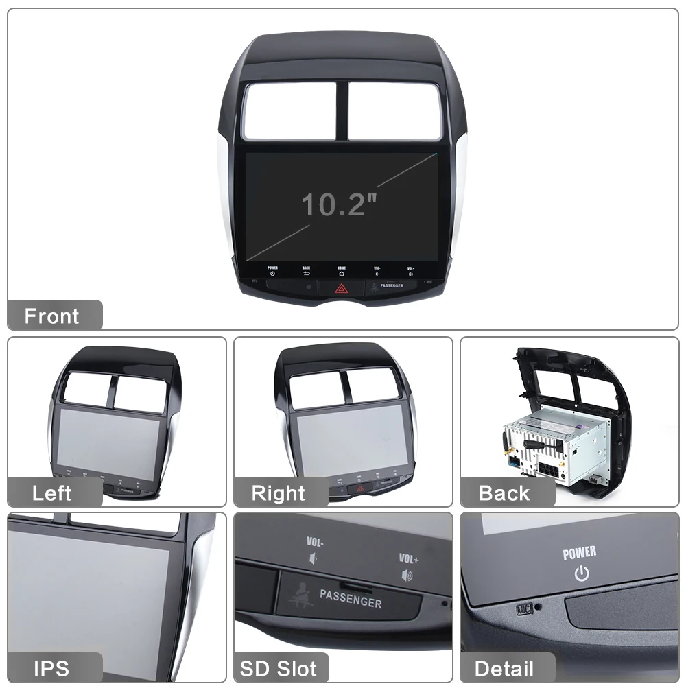 Cheap 10.2" IPS Car 1 din Android 9.0 multimedia player for Mitsubishi ASX 2010-2016 autoradio stereo DSP HDMI output GPS navigation 5