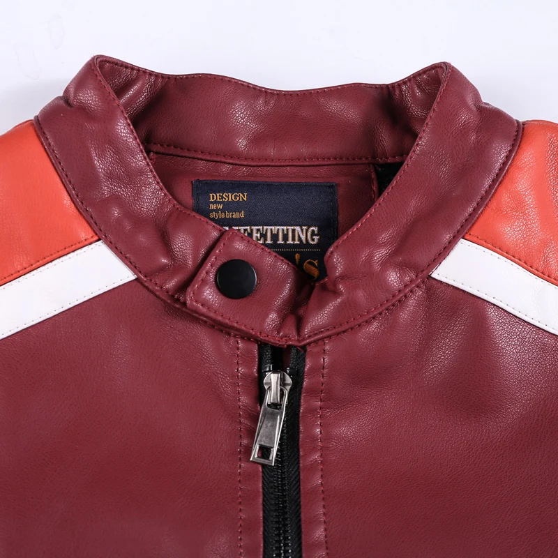 2021 Men New Winter Motor Leather Jacket Men Casual Autumn Baseball PU Fleece Jackets Coat Fashion Slim Biker Leather Jacket Men leather baseball jacket