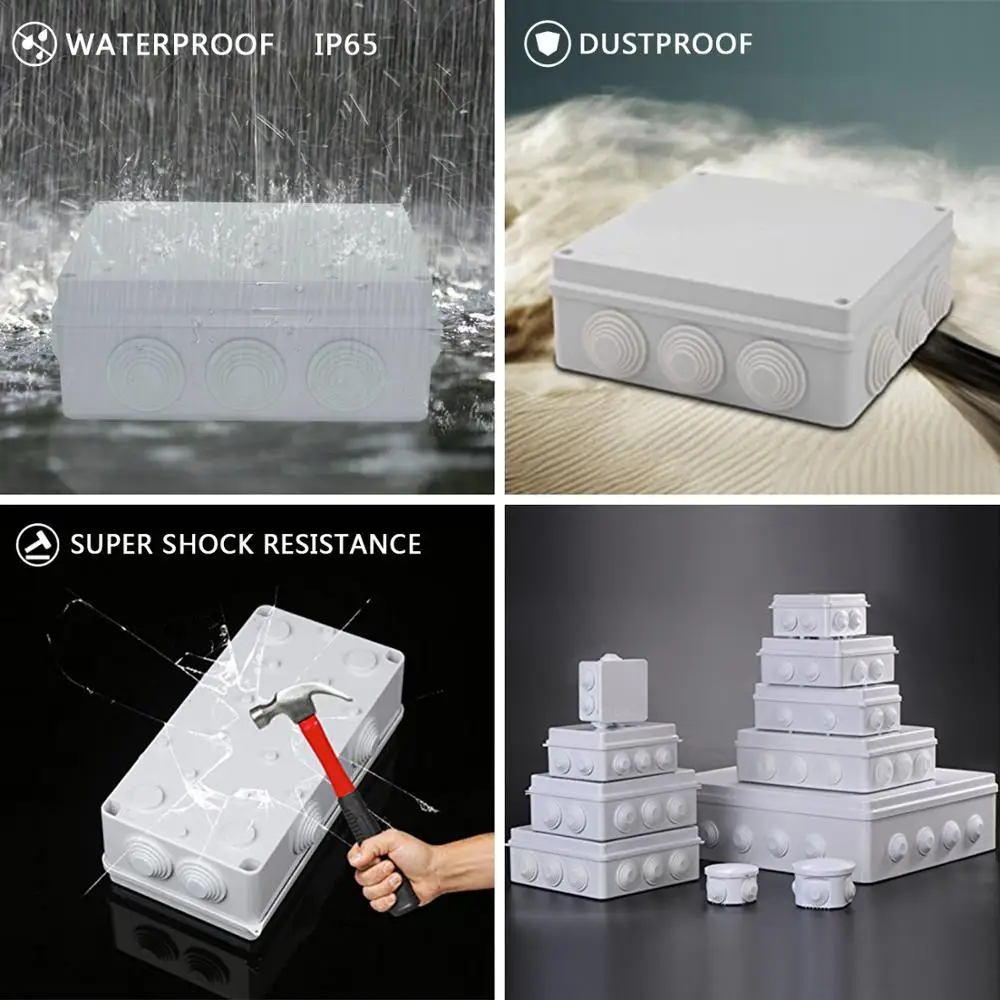 2PCS Plastic Waterproof Electrical Junction box 85*85*50mm IP55