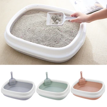 

1 Set Cat Dog Tray with Scoop Pet Toilet Bedpan Excrement Training Sand Litter Box Cat Litter Box Anti-Splash Dog Toilet