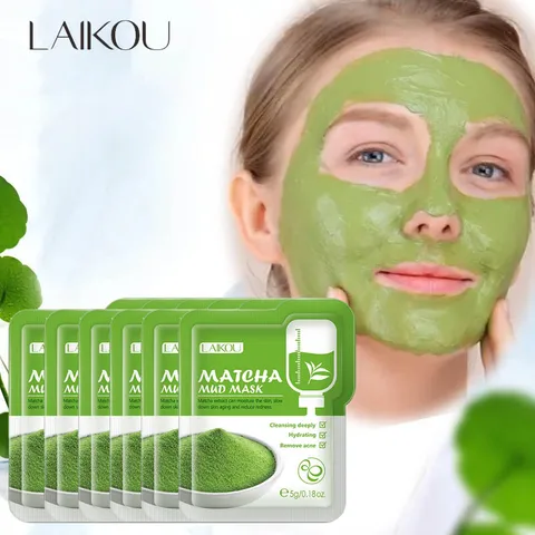 Matcha Green Clay Mud Face Mask Oil Control Acne Facial Packs Moisturize Whitening Anti-Aging Face Skin Care