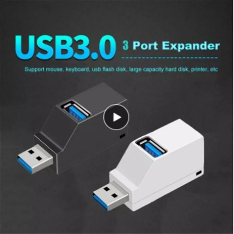 Mini concentrador de red USB multipuerto, adaptador divisor giratorio de alta velocidad para portátil y Notebook, PC, ordenador portátil y escritorio, 3 puertos, 2,0/3,0