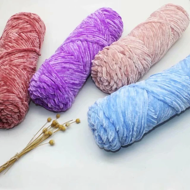 10pcs Velvet Knitting Yarn Crochet Texturized Threads Polyester Blended  Cotton Chenille Yarn Baby Blanket Suggest Needle 4mm-5mm