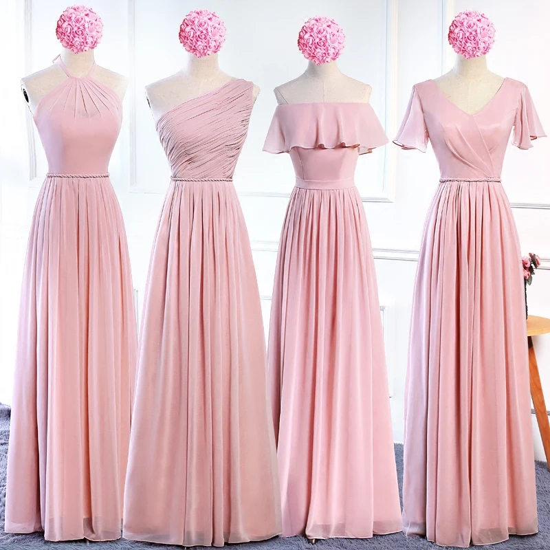 Bridesmaid Long 2019 New Korean One Shoulder Party Dress Bridesmaid Group Sister Dress Pink Bridesmaid Dress Bridesmaid Long 2019 New Korean One Shoulder Party Dress Bridesmaid Group Sister Dress Pink Bridesmaid Dress