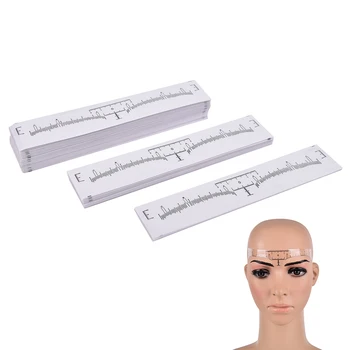 

100Pcs Eyebrows Ruler Stickers Permanent Makeup Eyebrow Shaping Tools Disposable Eyebrow Measurement Ruler Sticker Size 18*2.2cm
