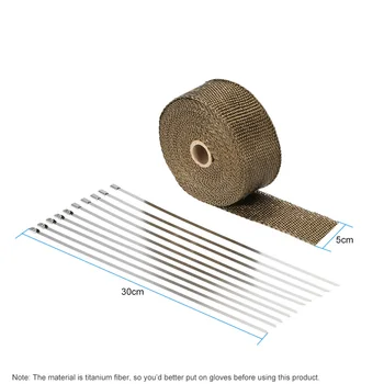 

Hot Exhaust Pipe Header Heat Wrap Resistant Downpipe 10 Stainless Steel Ties 5mx5cm for Car Motorcycle Accessories & Parts
