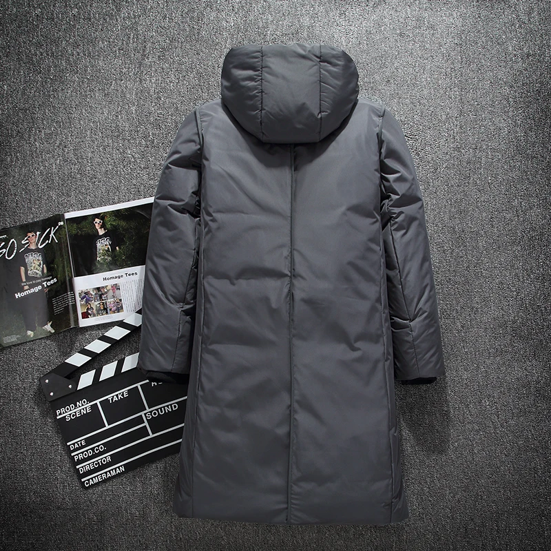 Новая модная одежда, пуховик, зимняя куртка для мужчин, деловая X-Long, плотное зимнее пальто для мужчин, однотонная модная верхняя одежда, теплое X-long пальто