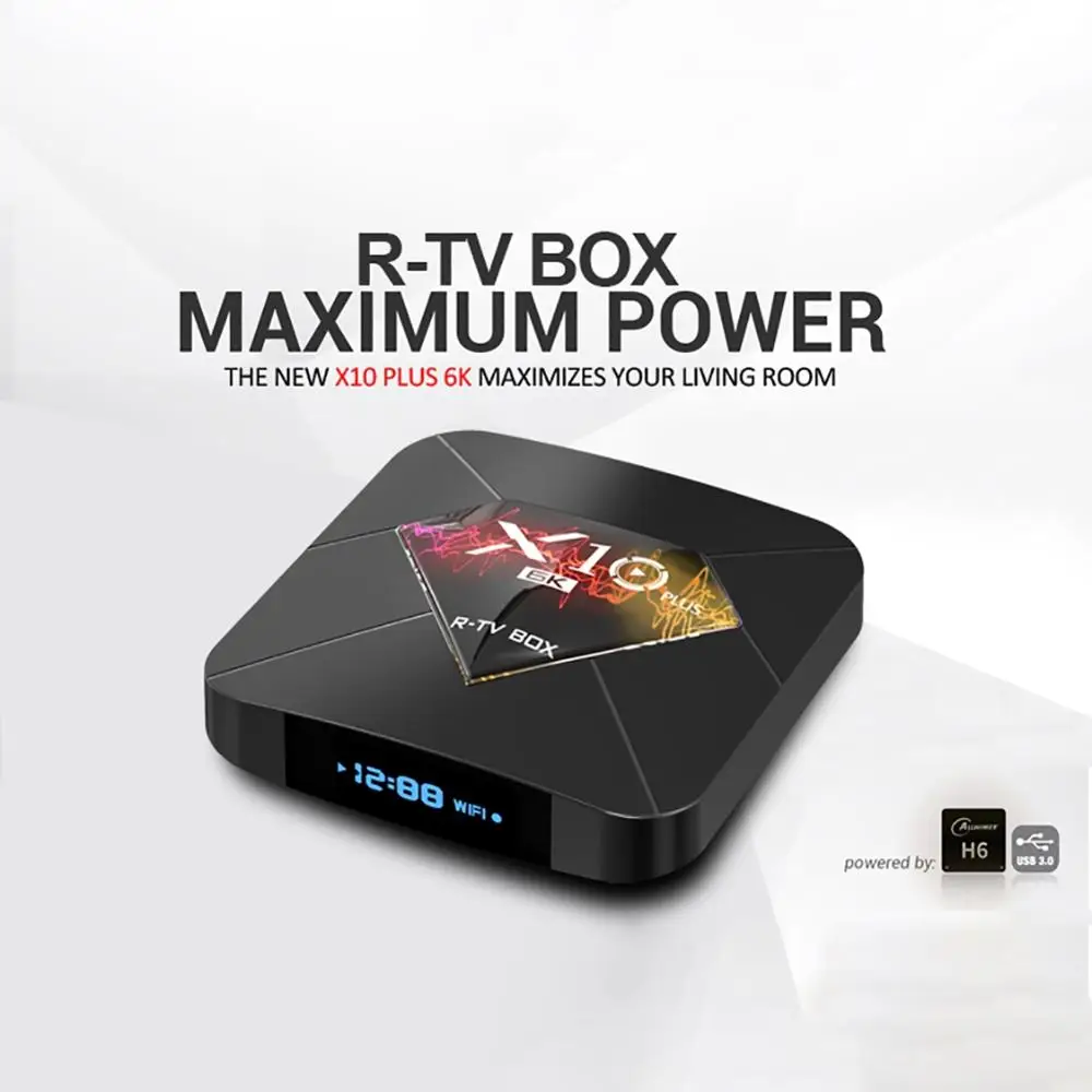 X10 Plus Android 9.0 Smart TV Box DDR3 4GB 32GB Allwinner H6 2.4G/5G Dual Wifi USB 3.0 3D 6K Android tv box Media Player
