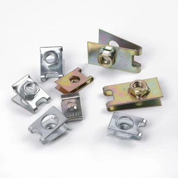 

100x Metal Car Auto Body Door Panel Trim Fastener Clip U Type Gasket Equipment