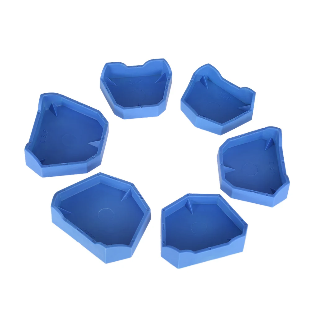 

6Pcs Dental Model Base Set Dental Mold Plaster Base Denture Tray Oral Care Hygiene Dental Lab Former Base Kit 3 Size