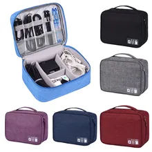 Portable Electronic Accessories Cable USB Drive Organizer Bag Travel Insert Case