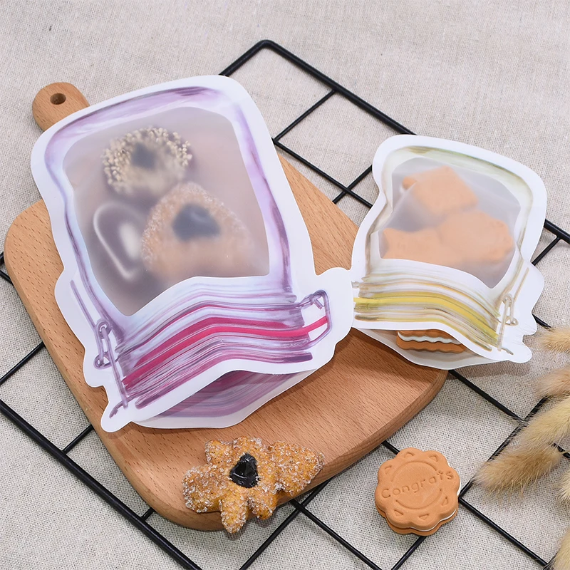 

5/20Pcs Reusable Mason Jar Bottles Zipper Bags Seal Portable Nuts Candy Cookies Storage Food Bags Kitchen Organizer