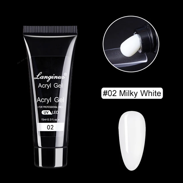 15ml Poly Nail Gel Quick Extensions Builder Extend Nail Art Acrylic Gel Varnish LED/UV Clear White Finger Form Manicure Tool 02
