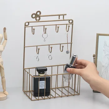 

Nordic wall key hook hanging basket iron rack creative wall decoration multifunctional storage rack