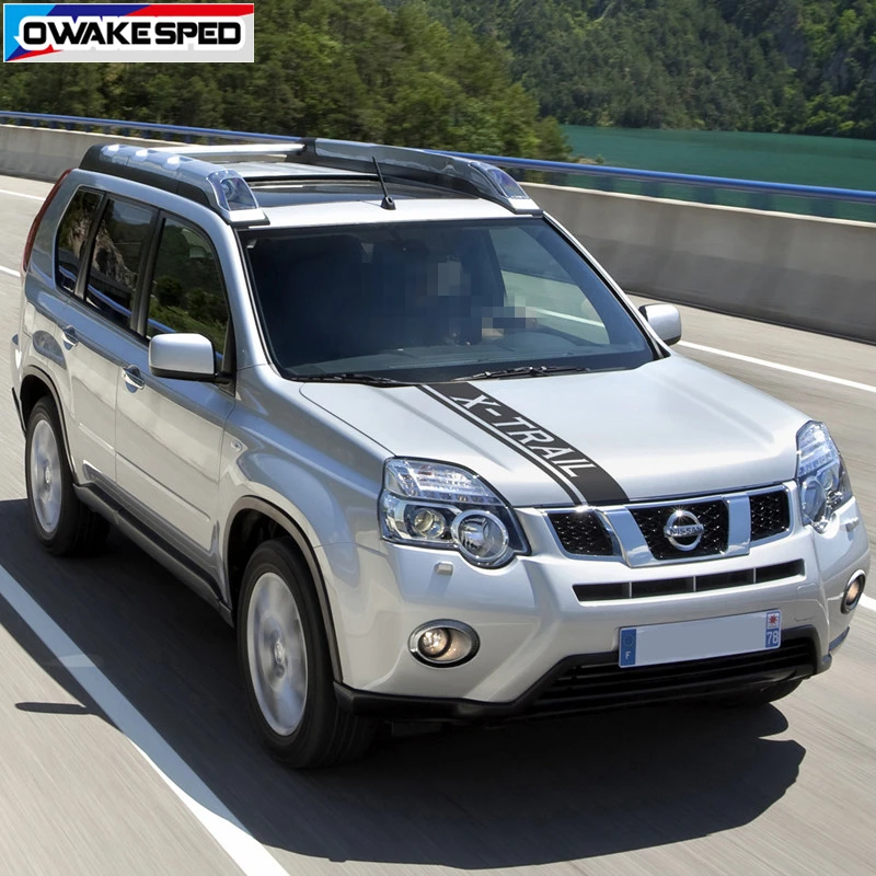 For Nissan X-Trail T31 T30 Car Bonnet Sport Stripes Racing Styling Auto Engine Cover Hood Decor Stickers Exterior Accessories (4)