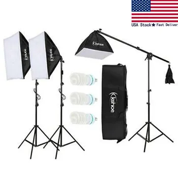 

86" Photography Studio 3 Soft Box Light Stand Continuous Lighting Kit Diffuser