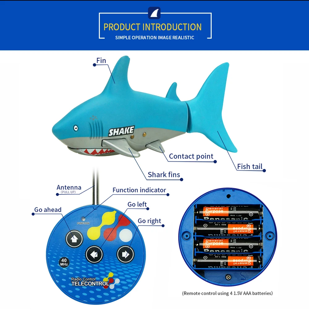 Магический пульт дистанционного управления подводная лодка Акула лодка подводный Электрический развивающий RC игрушки рыбацкие лодки