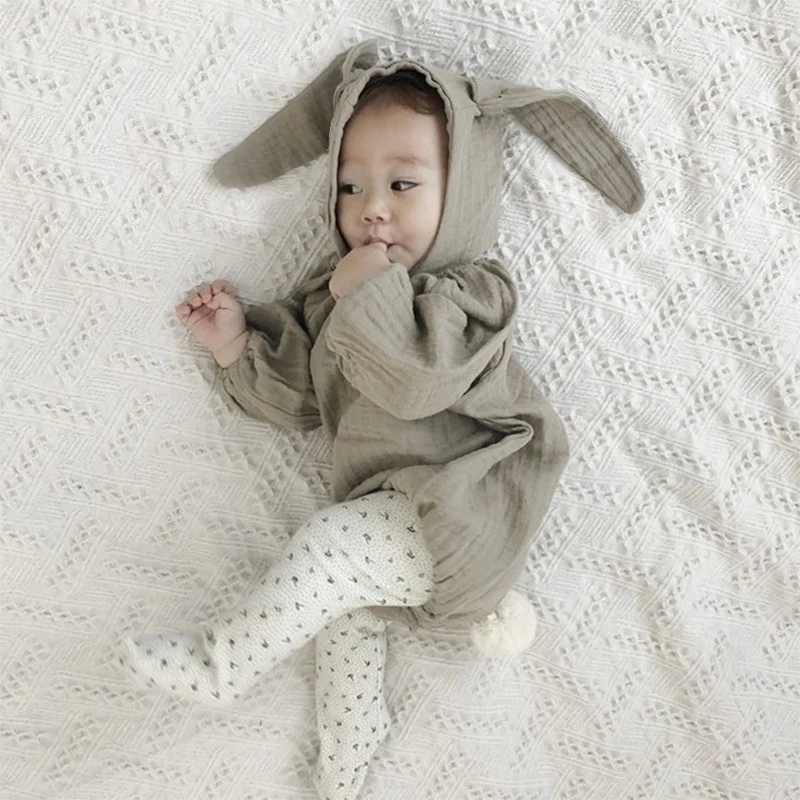 Newborn Baby Bodysuits Spring White Long Sleeve Infant Girl Boy Clothing Korean Design Cotton Baby Clothes Photography Costumes