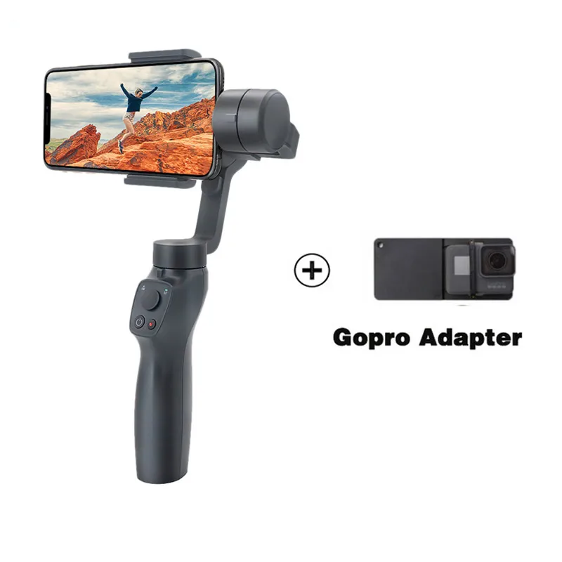 EYEMIND 2 смартфон ручной карданный 3-осевой стабилизатор для iPhone HUAWEI Mi 5 Gopro 5/4/3 Камера селфи-палка для камеры - Цвет: w gopro adapter