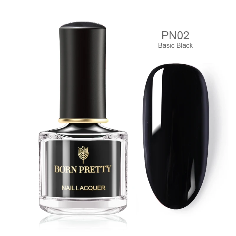 BORN PRETTY 6 мл Лак для ногтей цветной черный, красный, белый, золотой, серебряный обычный лак для ногтей покрытые лаком ногти дизайн для маникюра своими руками - Цвет: BP-PN02