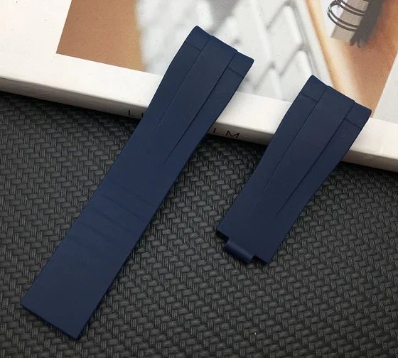 21 мм* 18 мм ремешок для часов изогнутый конец силиконовый резиновый ремешок для ролевого ремешка для проводника II 2 42 мм Циферблат Браслет комбинированная пряжка - Цвет ремешка: 21mm Dark blue
