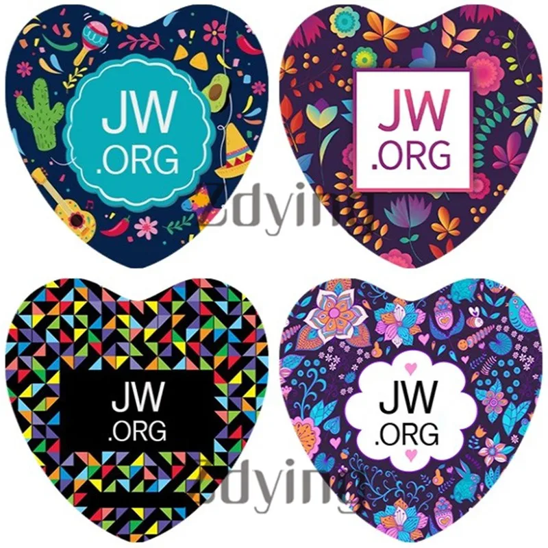 ZDYING 5 шт./лот 25 мм в форме сердца JW.org стеклянный кабошон цветочный узор шарм сделай