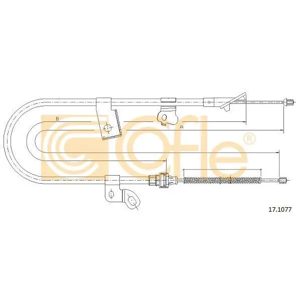 Трос стояночного тормоза TOYOTA: YARIS(F) RH 02- 1553/1350 mm C