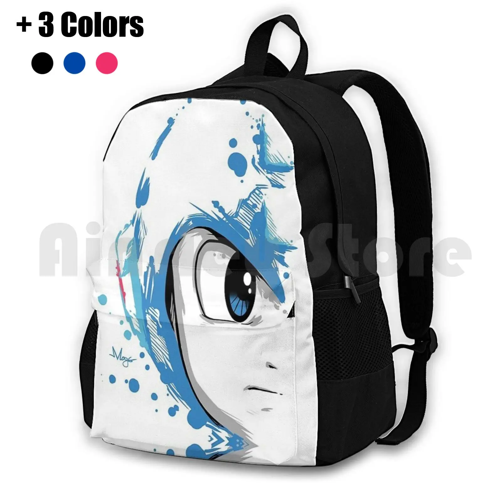 Megaman Zaino Da Trekking All'Aperto Impermeabile Campeggio Viaggio Megaman Nintendo Fashion New York Ny Pattern London Paris France Band