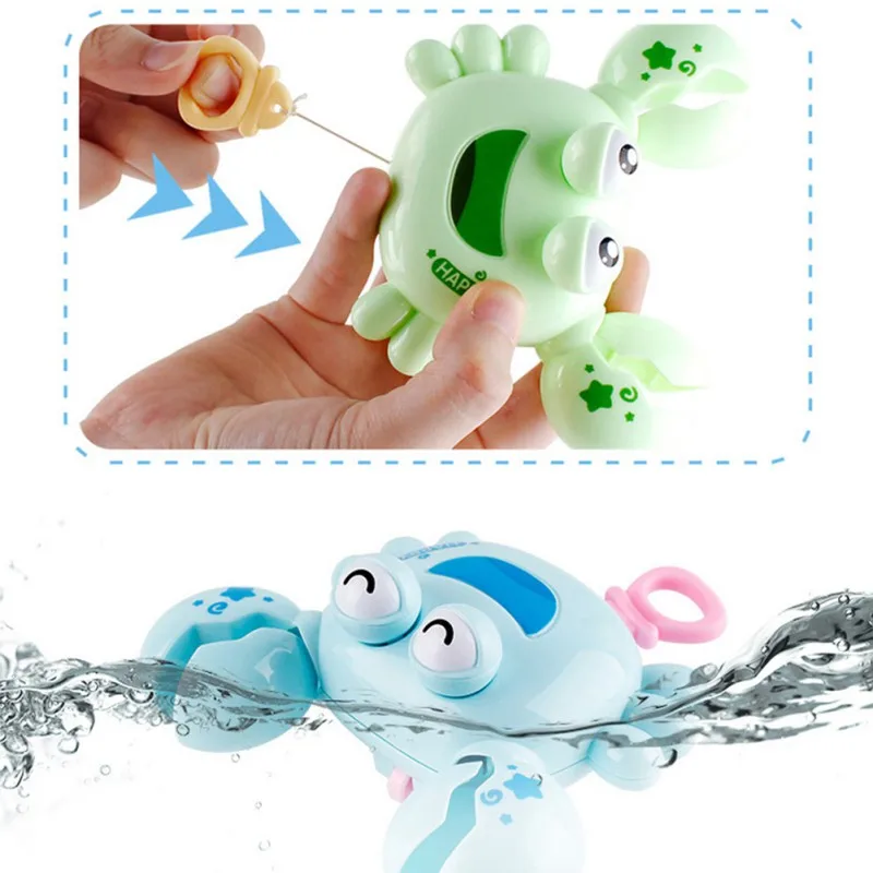 Детский классический ветряной краб-плавунец для ванны бассейн игрушка заводные на цепочке игрушки для ванной для детей водные игрушки
