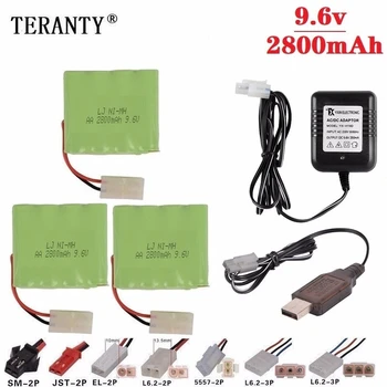 

(M Model ) Ni-MH 9.6v 2800mah Battery + 9.6v Charger For Rc toy Car Tank Train Robot Boat Gun AA 9.6v Rechargeable Battery Pack