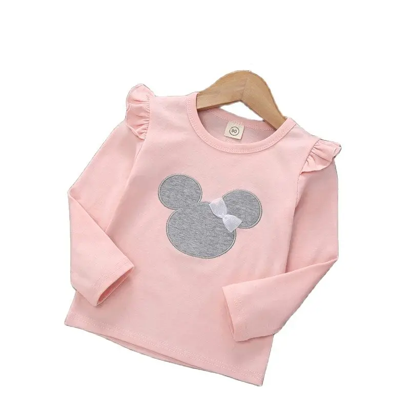 2-6Year Baby Girls Long Sleeve T-shirt Bottoming Shirt Children Spring and Summer Autumn Long Sleeves Cartoon T-shirt Kids