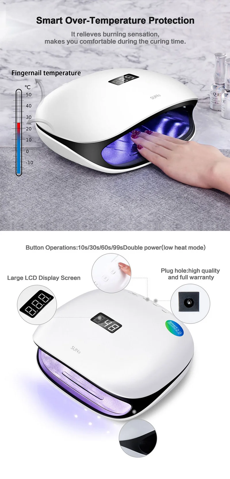 Sun4 uv Conduziu a Lâmpada do Unha 48w Secador de Lâmpadas Led Manicure para Secagem Gel Polonês 48w Luz do Unha 405nm Unhas Arte Beleza Secador de Cura Gel 7 Secadores de unhas