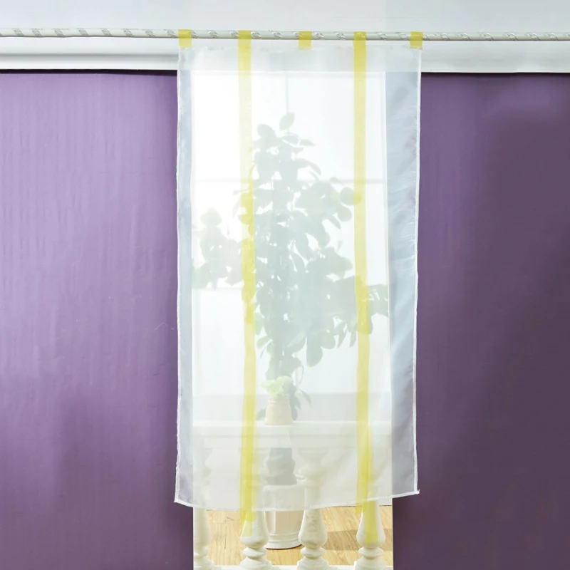 20191 шт отвесная занавеска для кухни ванной комнаты занавеска для окна балкона вуаль подъемные римские шторы белые - Цвет: Цвет: желтый