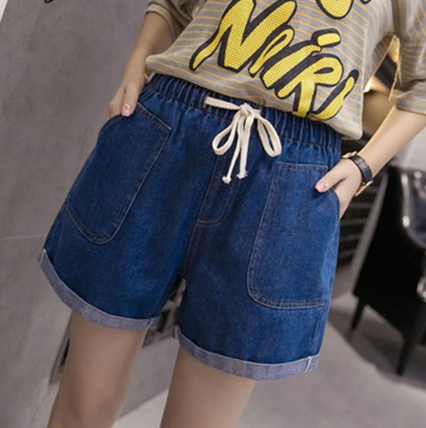 mid waist denim shorts