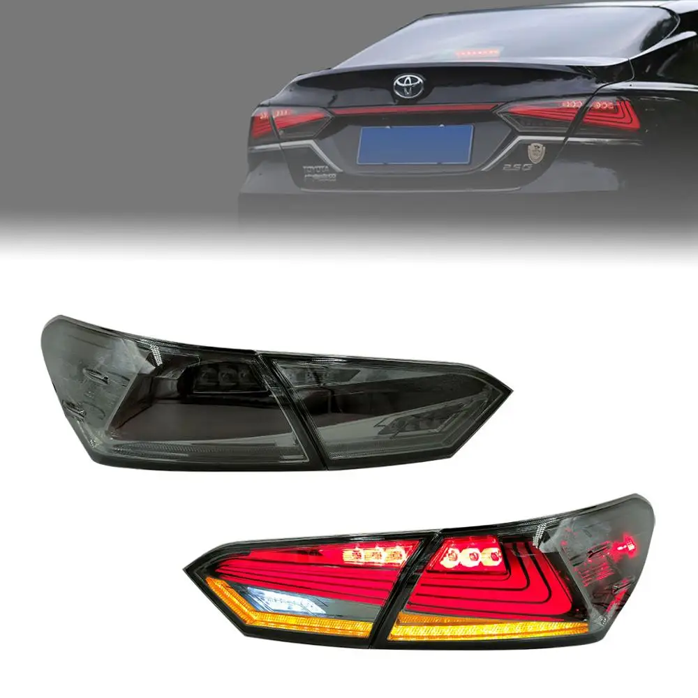 

4PCS LED Tail Lights For Toyota Camry Signal Transparent Light Lamp 2018 2019 2020 Clear Rear Lamp Car Accessories