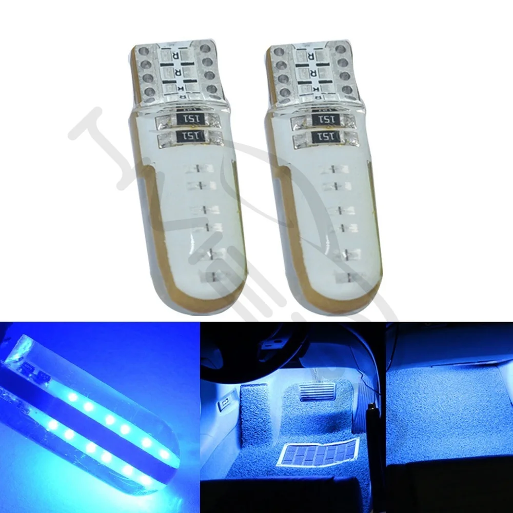 Hviero T10 W5W Red COB LED Silicagel Waterproof 194 501 Wedge Led Car Marker Light Reading Dome Lamp Auto Parking Bulbs for lada DC 12V