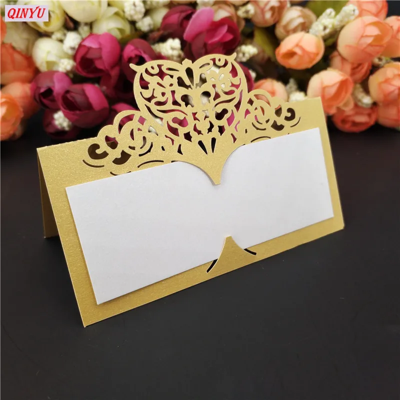 

10pcs Laser Cut Heart shape Seat card venue name card Wedding Table Decoration Party wedding Banquet Decoration 7z