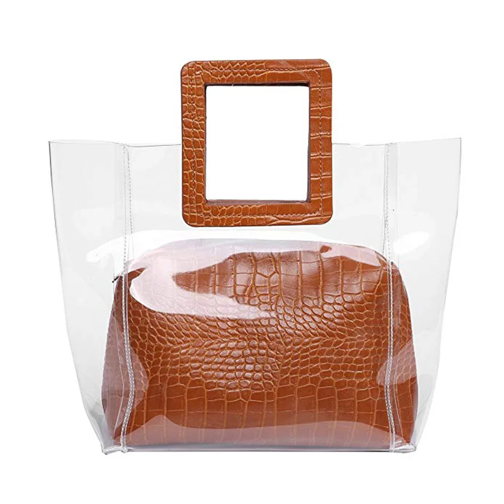 

Hot Sales PVC Handbag Fashion Contrast Color Shell-Type WOMEN'S Handbag Shenzhen