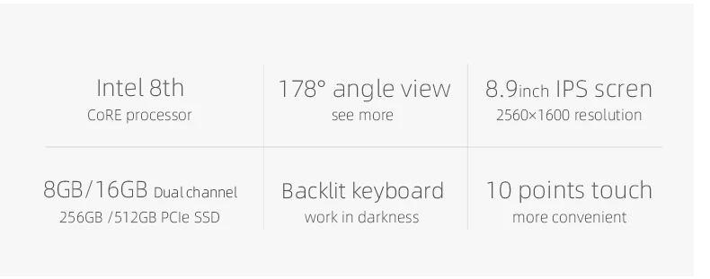 Лучший выбор mag1 планшетный ПК core i3 8100Y Intel UHD graphics 615 backlilt 178 anglle View 8,9 дюймовый ноутбук пакет ПК ips экран