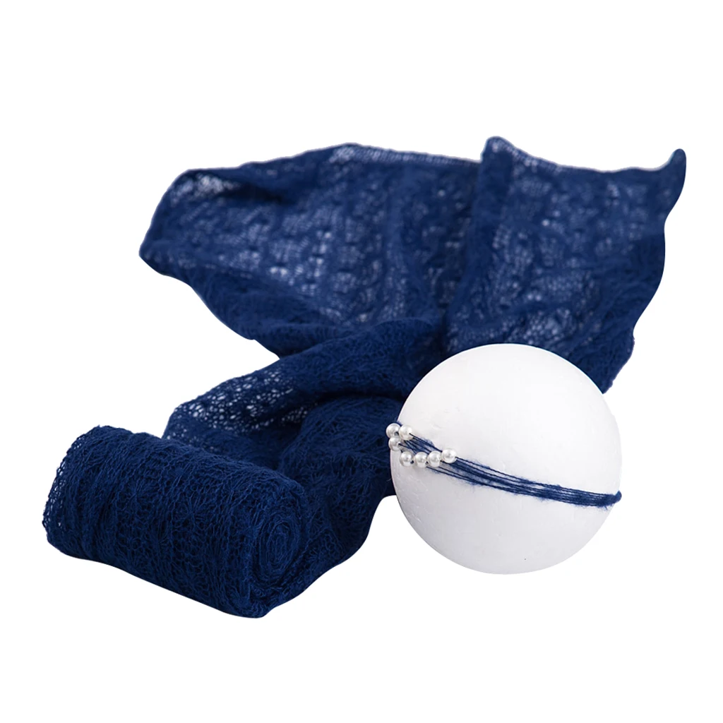 dark blue Новорожденный ребенок стрейч обертывание фото реквизит обертывание с головным убором, ребенок фотографии реквизит 40x150 см - Цвет: dark blue