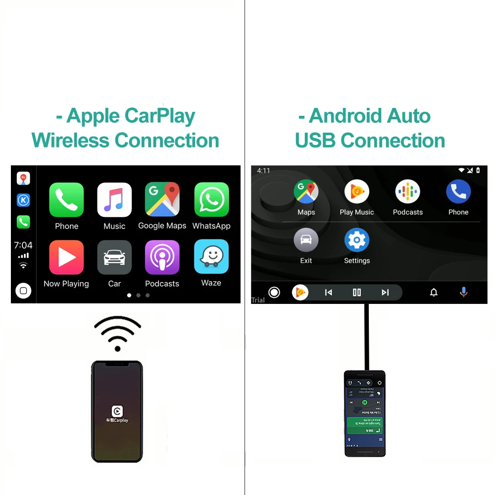 Внешний порт CarPlay адаптер для Беспроводной зеркало в форме яблока Ссылка/для Android телефонов USB Проводное соединение для Android Авто играть ТВ-тюнер